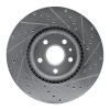 R1 08-17 Cadillac CTS Front Left Drilled & Slotted Silver Brake Rotor
