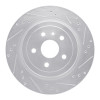 R1 08-14 Cadillac CTS Rear Right Drilled & Slotted Silver Brake Rotor