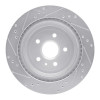R1 08-14 Cadillac CTS Rear Right Drilled & Slotted Silver Brake Rotor