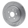 R1 08-14 Cadillac CTS Rear Left Drilled & Slotted Silver Brake Rotor