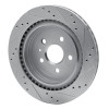 R1 08-14 Cadillac CTS Rear Left Drilled & Slotted Silver Brake Rotor
