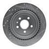 R1 08-14 Cadillac CTS Rear Left Drilled & Slotted Silver Brake Rotor