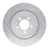 R1 05-11 Cadillac STS Rear Right Drilled & Slotted Silver Brake Rotor