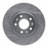 R1 03-08 Cadillac CTS Front Left Drilled & Slotted Silver Brake Rotor