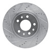 R1 03-07 Cadillac CTS Front Left Drilled & Slotted Silver Brake Rotor