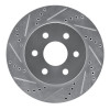R1 98-99 Cadillac DEVILLE Front Left Drilled & Slotted Silver Brake Rotor