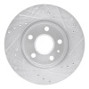R1 11-16 Buick LaCrosse Front Left Drilled & Slotted Silver Brake Rotor
