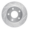 R1 83-96 Buick Reatta Front Right Drilled & Slotted Silver Brake Rotor