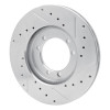 R1 92-04 Hummer H1 Front LeftRear Left Drilled & Slotted Silver Brake Rotor