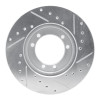 R1 92-04 Hummer H1 Front LeftRear Left Drilled & Slotted Silver Brake Rotor