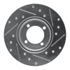 R1 74-87 Dodge COLT Front Left Drilled & Slotted Silver Brake Rotor