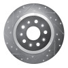 R1 18-25 Jeep Wrangler Rear Left Drilled & Slotted Silver Brake Rotor