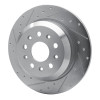 R1 18-25 Jeep Wrangler Rear Left Drilled & Slotted Silver Brake Rotor