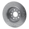 R1 18-25 Jeep Wrangler Rear Left Drilled & Slotted Silver Brake Rotor