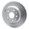 R1 18-25 Jeep Wrangler Rear Left Drilled & Slotted Silver Brake Rotor EDZ-42041L