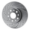 R1 18-25 Jeep Wrangler Front Left Drilled & Slotted Silver Brake Rotor