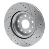 R1 18-25 Jeep Wrangler Front Left Drilled & Slotted Silver Brake Rotor
