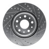 R1 18-25 Jeep Wrangler Front Left Drilled & Slotted Silver Brake Rotor