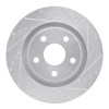 R1 12-18 Jeep Wrangler Front Right Drilled & Slotted Silver Brake Rotor