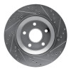 R1 12-18 Jeep Wrangler Front Left Drilled & Slotted Silver Brake Rotor