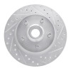 R1 86-92 Jeep COMANCHE Front Right Drilled & Slotted Silver Brake Rotor