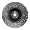 R1 86-92 Jeep COMANCHE Front Left Drilled & Slotted Silver Brake Rotor