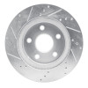 R1 08-12 Jeep J8 Front Right Drilled & Slotted Silver Brake Rotor