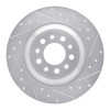 R1 14-23 Jeep Cherokee Rear Right Drilled & Slotted Silver Brake Rotor