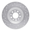 R1 14-23 Jeep Cherokee Rear Right Drilled & Slotted Silver Brake Rotor