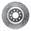 R1 14-23 Jeep Cherokee Rear Left Drilled & Slotted Silver Brake Rotor