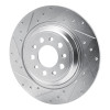 R1 14-23 Jeep Cherokee Rear Left Drilled & Slotted Silver Brake Rotor