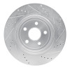 R1 12-25 Dodge Durango Rear Left Drilled & Slotted Silver Brake Rotor