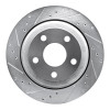 R1 11-25 Dodge Durango Rear Left Drilled & Slotted Silver Brake Rotor