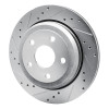 R1 11-25 Dodge Durango Rear Left Drilled & Slotted Silver Brake Rotor