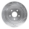 R1 11-25 Dodge Durango Rear Left Drilled & Slotted Silver Brake Rotor