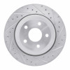 R1 06-10 Jeep Grand Cherokee Rear Right Drilled & Slotted Silver Brake Rotor