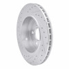 R1 06-10 Jeep Grand Cherokee Rear Right Drilled & Slotted Silver Brake Rotor