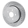 R1 06-10 Jeep Grand Cherokee Rear Left Drilled & Slotted Silver Brake Rotor