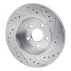 R1 06-10 Jeep Grand Cherokee Rear Left Drilled & Slotted Silver Brake Rotor