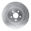 R1 06-10 Jeep Grand Cherokee Rear Left Drilled & Slotted Silver Brake Rotor