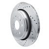 R1 21-25 Jeep Grand Wagoneer L Rear Left Drilled & Slotted Silver Brake Rotor