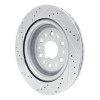 R1 19-25 Ram 1500 Rear Right Drilled & Slotted Silver Brake Rotor