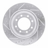 R1 09-25 Dodge Ram 2500 Rear Right Drilled & Slotted Silver Brake Rotor