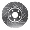 R1 12-20 Chrysler Town & Country Rear Left Drilled & Slotted Silver Brake Rotor