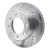 R1 09-25 Dodge Ram 3500 Front Left Drilled & Slotted Silver Brake Rotor
