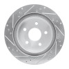 R1 04-06 Dodge Ram 1500 Pickup Rear Left Drilled & Slotted Silver Brake Rotor