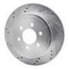 R1 03-03 Dodge Durango Rear Left Drilled & Slotted Silver Brake Rotor