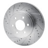 R1 03-03 Dodge Durango Front Left Drilled & Slotted Silver Brake Rotor
