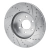 R1 03-03 Dodge Durango Front Left Drilled & Slotted Silver Brake Rotor
