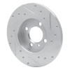R1 84-85 BMW 318I Front Left Drilled & Slotted Silver Brake Rotor